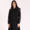 Black Quilted Shine Jacket by OC