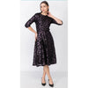 Everything Dress Metallic Purple Leaf