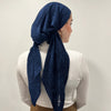 Chenille Navy Ribbed Pre-tied Scarf by Valeri