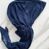 Chenille Navy Ribbed Pre-tied Scarf by Valeri