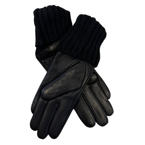 Leather/ Ribbed Cuff Gloves by Dacee