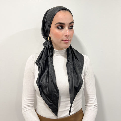 Leather Pretied Scarf by Valeri