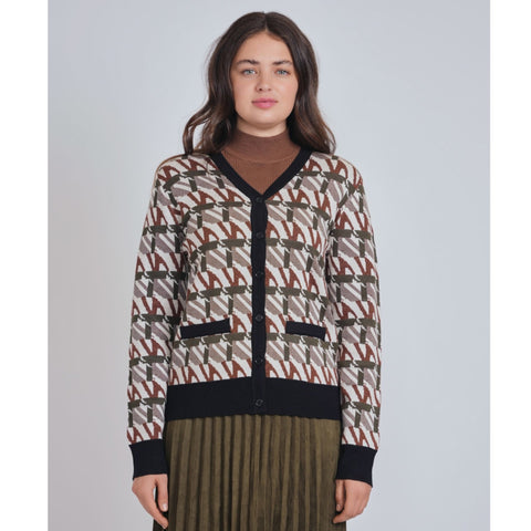 Abstract Houndstooth Cardi