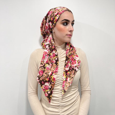 Lily Velvet Floral Pretied Scarf by Valeri