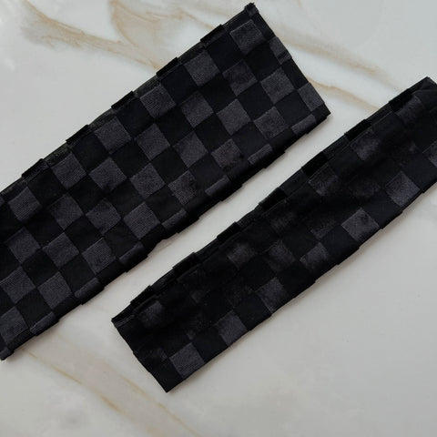 Checkered Black Velvet Headband by Valeri