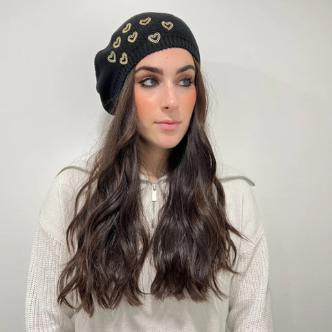 Chain Heart Beret by Valeri