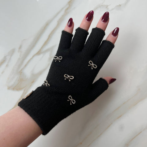 Bow Fingerless Gloves By Valeri