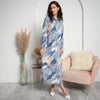Valerie Patchwork Dress Blue Abstract