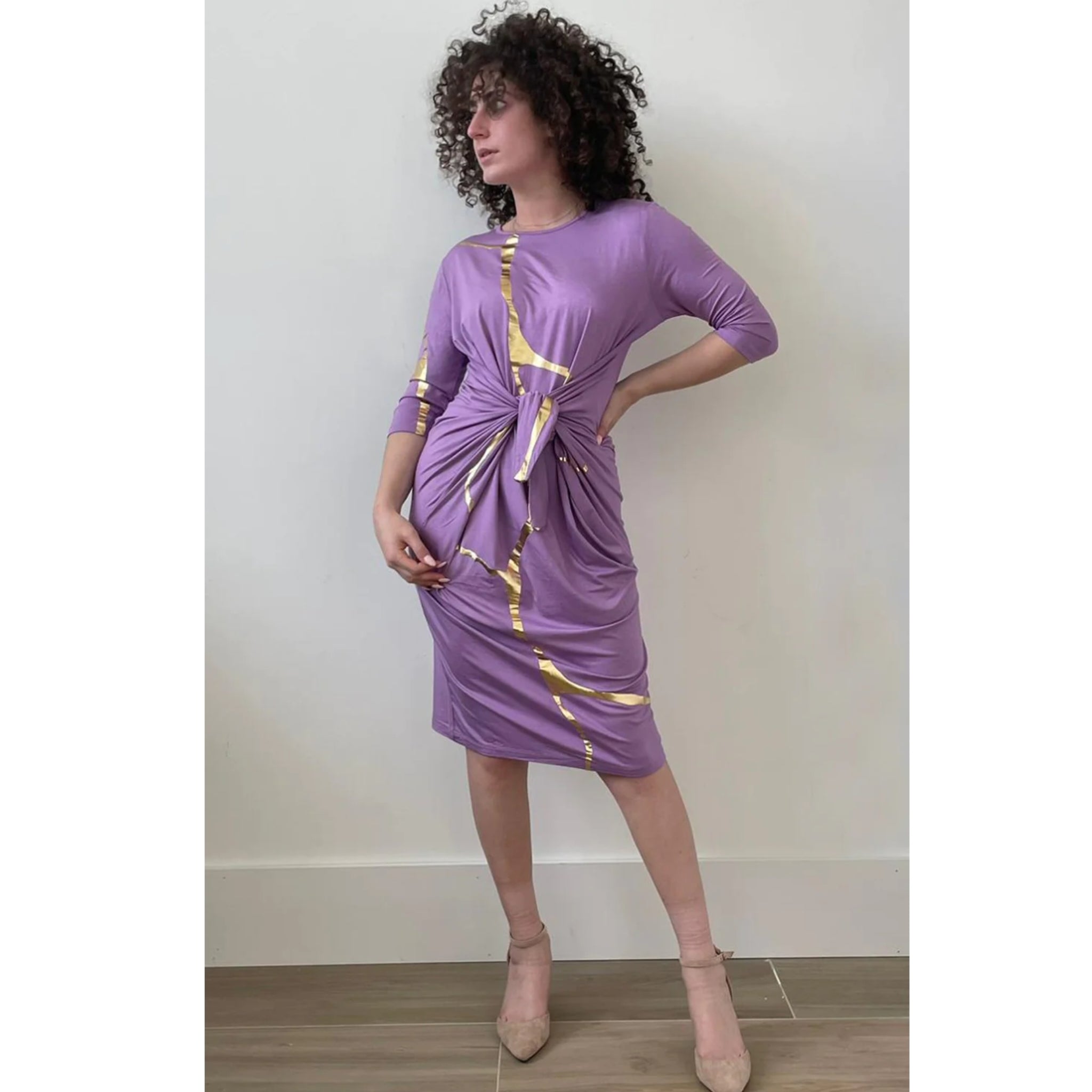 Boho Midi Dress By Mikah Lilac Boho Midi Dress By Mikah Lilac