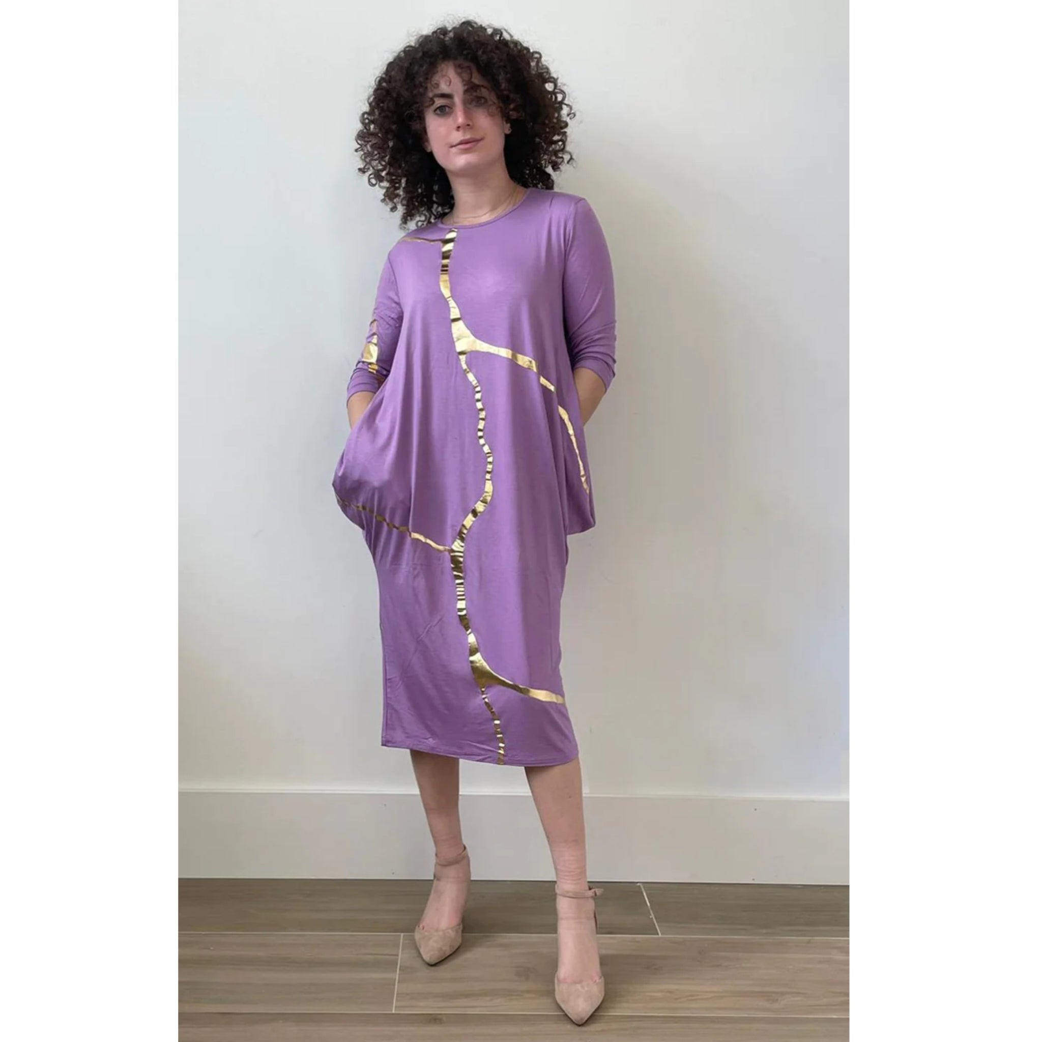 Boho Midi Dress By Mikah Lilac Boho Midi Dress By Mikah Lilac