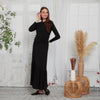 Ayala Ruffle Hem Maxi Skirt: Ribbed Solid Black