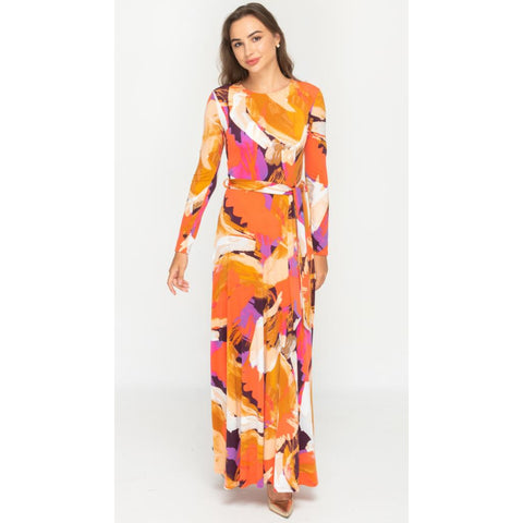 Abstract Belted Maxi