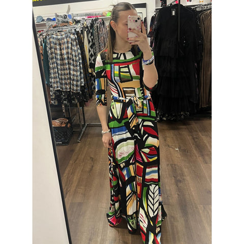 Vivid Colors Belted Maxi