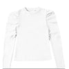 White Puff Sleeve Top by Meme Teen