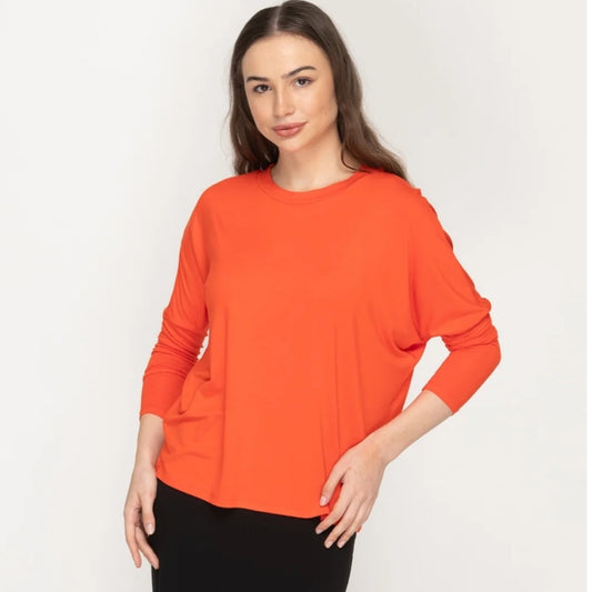 Wide Dolman Top by KMW Cayenne Orange - The Mimi Boutique