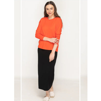Wide Dolman Top by KMW Cayenne Orange - The Mimi Boutique