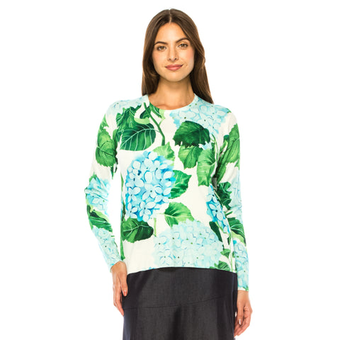 Leafy Floral Print Sweater by Yal