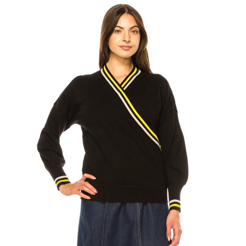 Wrap Yal Sweater Black/Yellow