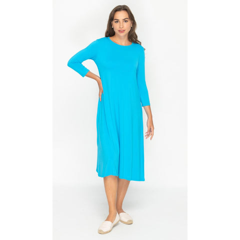 Penny Dress Solid Teal Jersey
