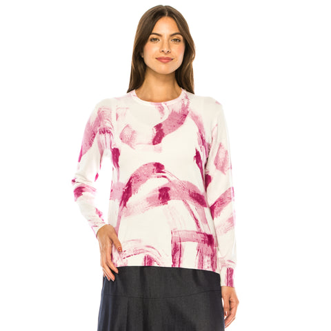 Magenta Paint Strokes Sweater by Yal