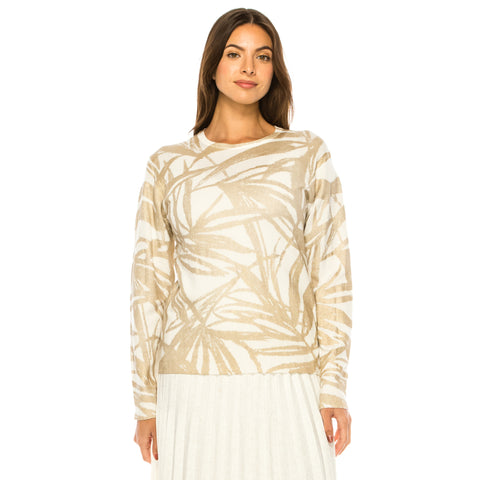 Gold Grass Print Sweater by Yal