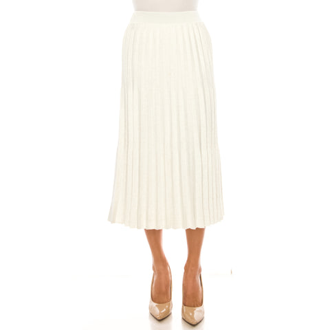 White & Gold Knit Skirt by Yal