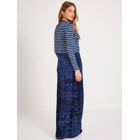 Striped Faded Navy Maxi Dress