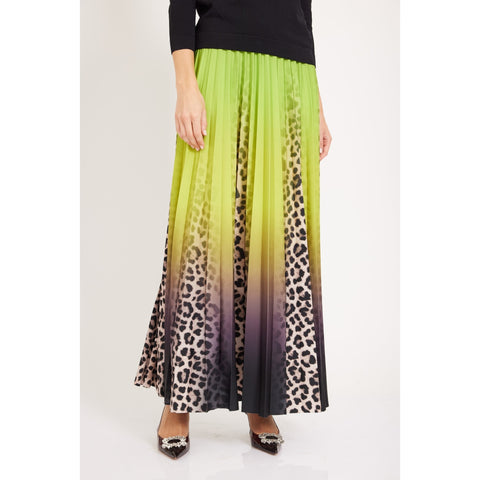 Lime Leopard Pleate Skirt by OC