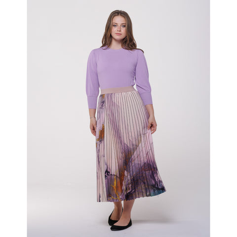 Pink Ombre Pleated Skirt by Lilac Teen