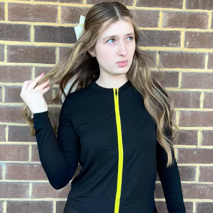 Pop Zip Cardigan Tee Yellow