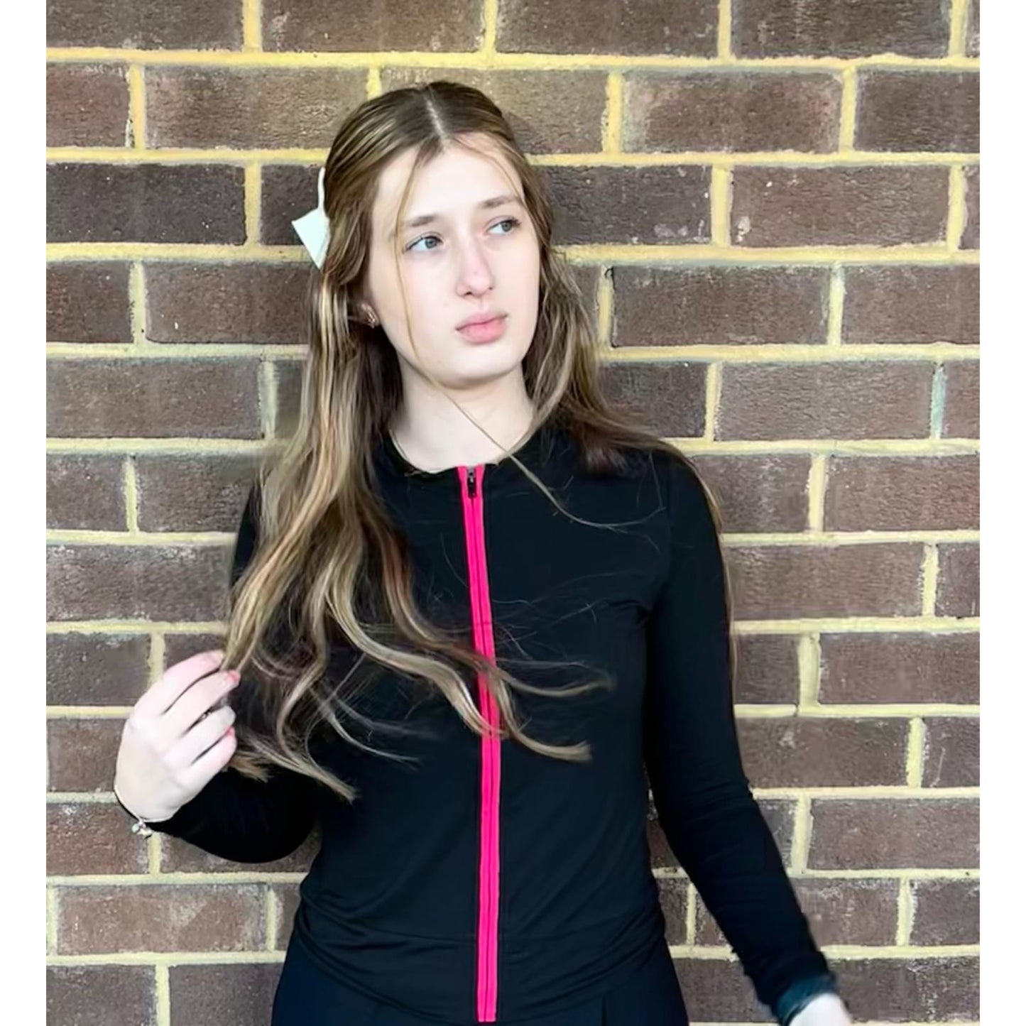 Pop Zip Cardigan Tee Pink