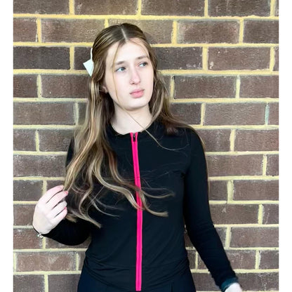 Pop Zip Cardigan Tee Pink