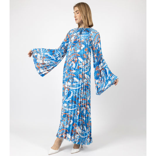 Blue Pleate Dress