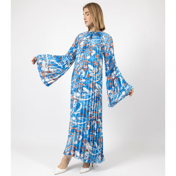 Blue Pleate Dress – The Mimi Boutique