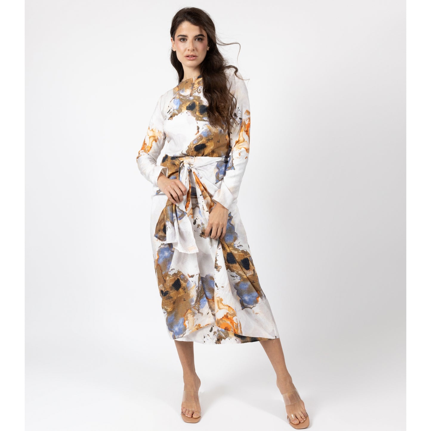 Orange Splash Print Set by Mima Rosso