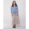 Tie Waist Button Top Blue