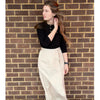 Tan Wrap Casual Midi Skirt