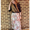 Pink Pleated Floral Wrap Skirt