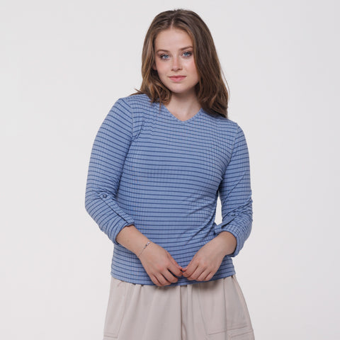 Blue Striped Top by Lilac Teen