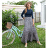 Tiered Maxi Skirt Blue Malibu Floral by Adina LV