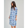 Swing Mesh Dress Blue & White by DF