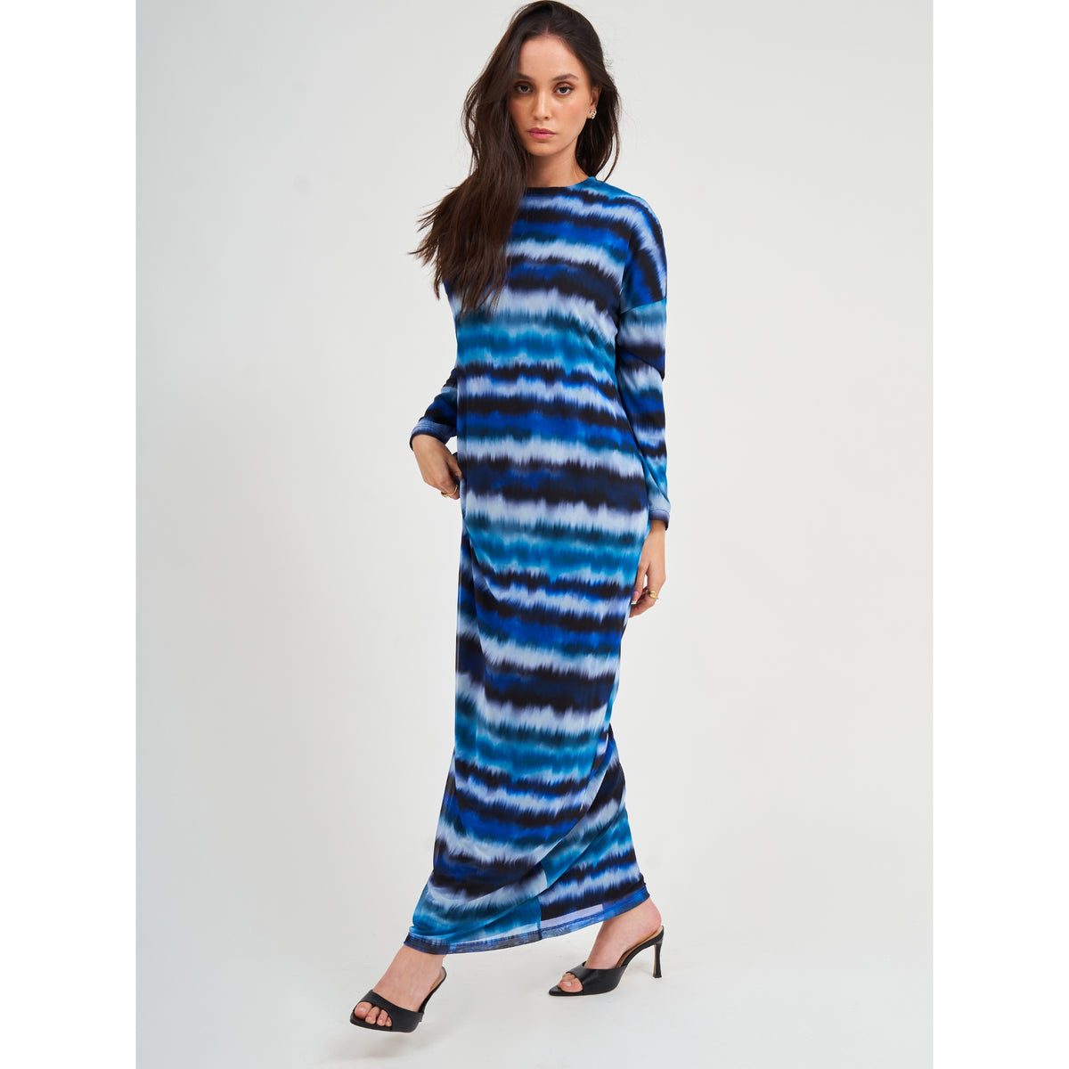 Mesh Dalia Maxi Dress Blue by DF