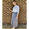 Blue Cargo Pocket Midi Skirt