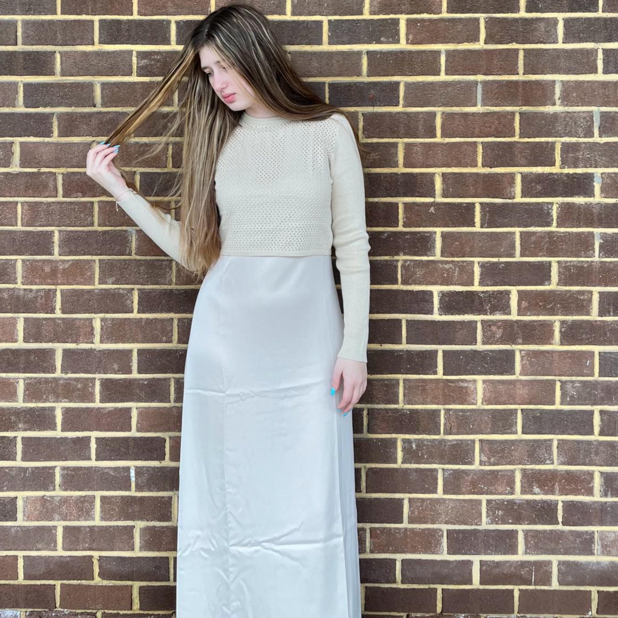 Ivory Slip Dress W Crochet Top – The Mimi Boutique