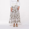 Satiny Sage Abstract Forrest Maxi Skirt by Ivee