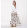 Satiny Sage Abstract Forrest Maxi Skirt by Ivee