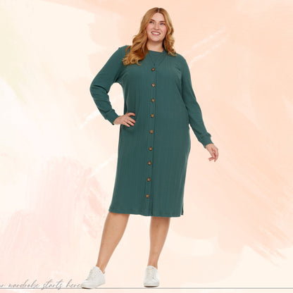 Gila Cardigan Dress Plus Teal