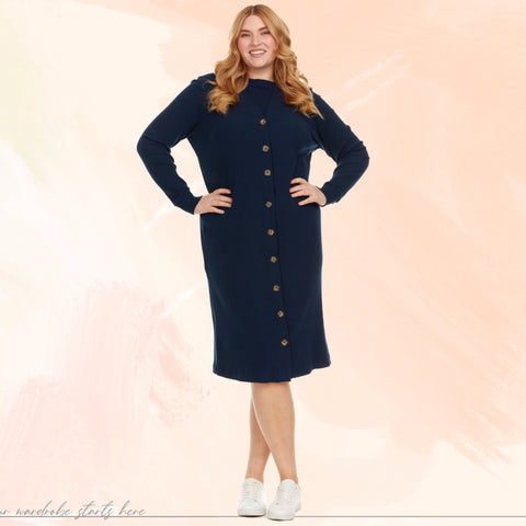 Gila Cardigan Dress Plus Navy
