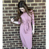 Ribbed Tie Front Crop Cardigan Mauve