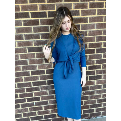 Ribbed Sleeveless Jumper Blue